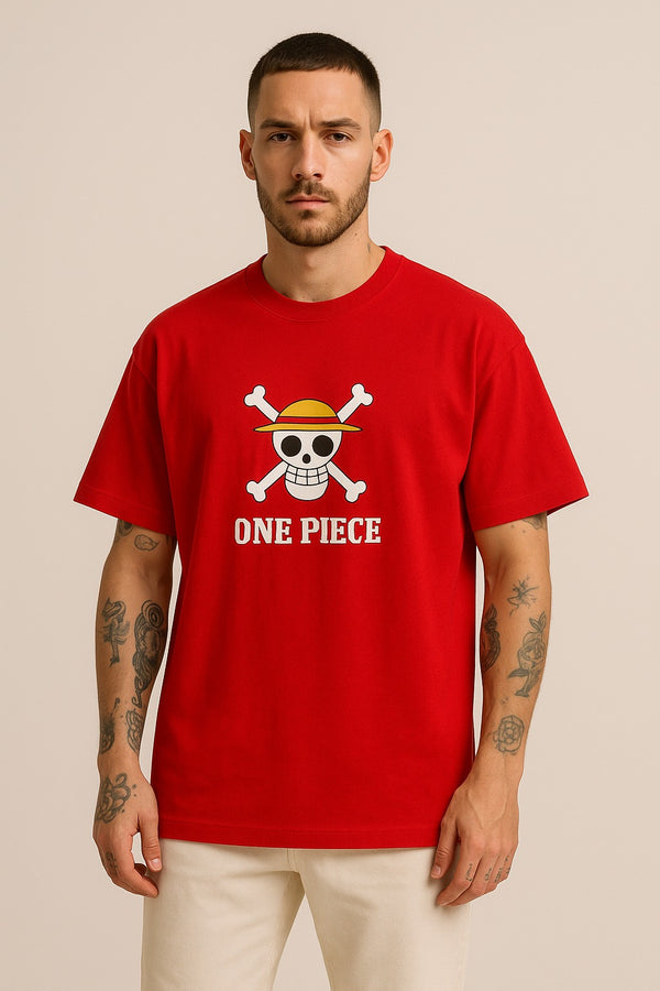 Men's Oversized Anime T-Shirt | Cotton Blend Printed T-Shirt for Men | Casual Streetwear Loose Fit T-Shirt