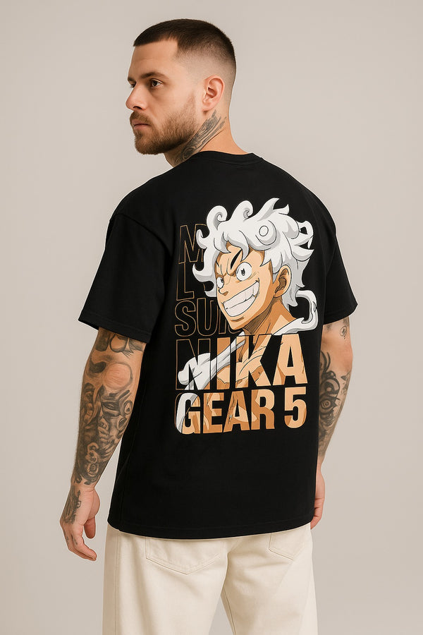 Men's Oversized Anime T-Shirt | Cotton Blend Printed T-Shirt for Men | Casual Streetwear Loose Fit T-Shirt