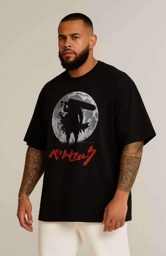 Men's Oversized Anime T-Shirt | Cotton Blend Printed T-Shirt for Men | Casual Streetwear Loose Fit T-Shirt