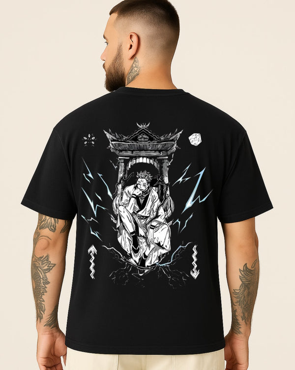 Men's Oversized Anime T-Shirt | Cotton Blend Printed T-Shirt for Men | Casual Streetwear Loose Fit T-Shirt