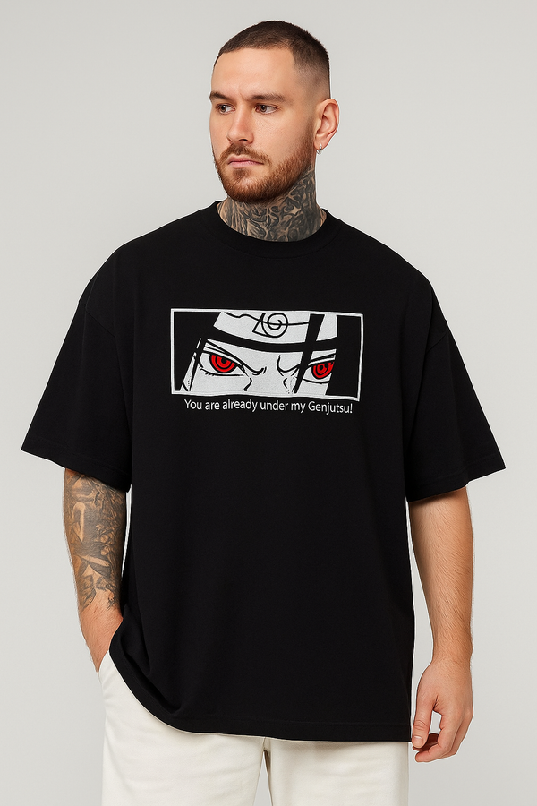 Men's Oversized Anime T-Shirt | Cotton Blend Printed T-Shirt for Men | Casual Streetwear Loose Fit T-Shirt